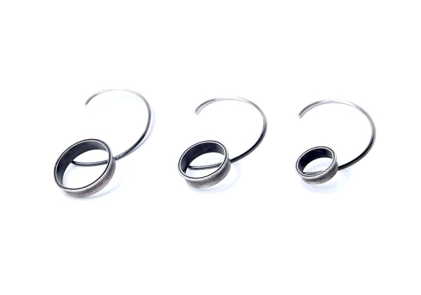 black silver MEDIUM demi extensions HOLE EAR CUFF by ADI LEV design