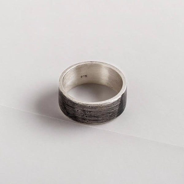 brushed silver Wide RING by ADI LEV design